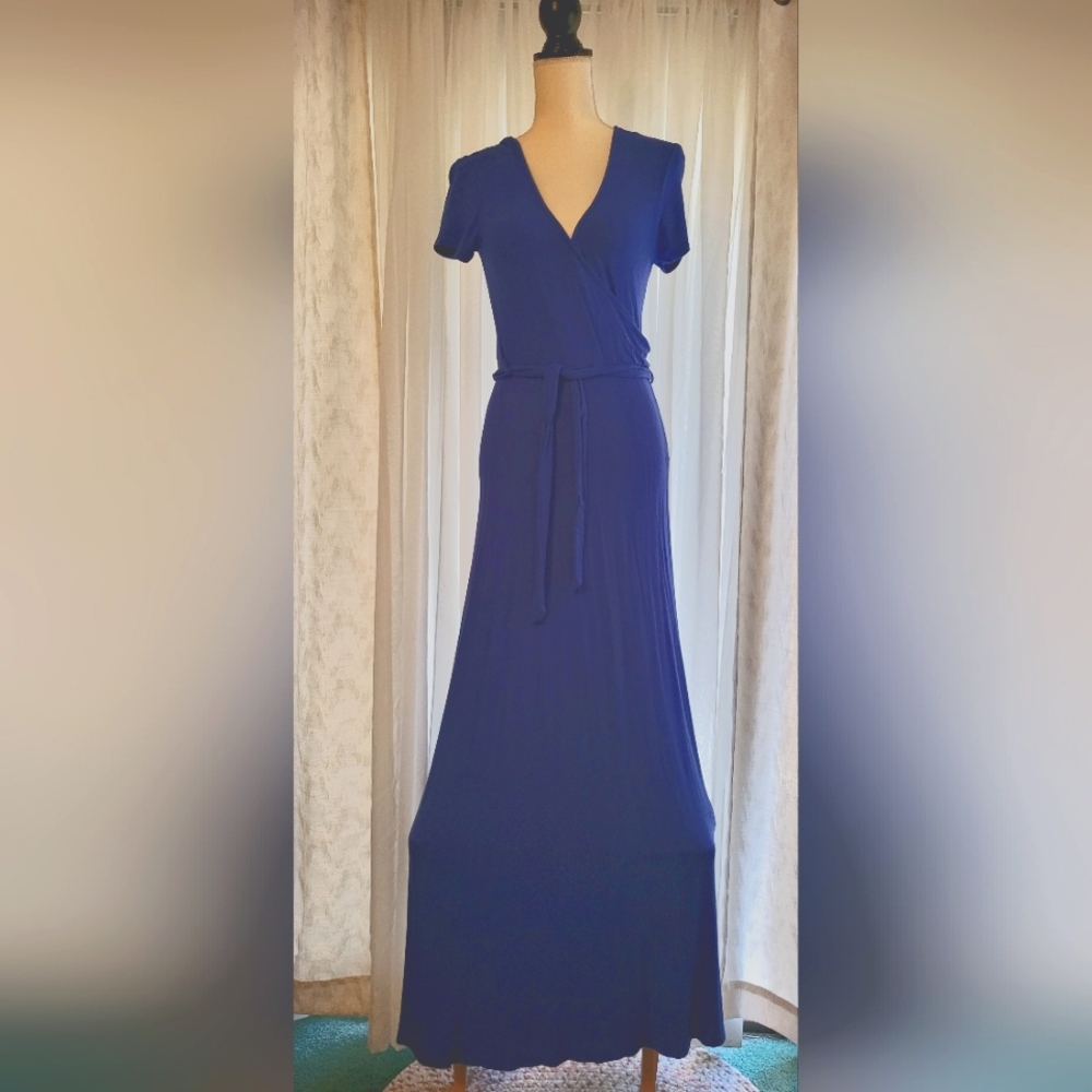 Mother Bee maternity blue maxi dress size med